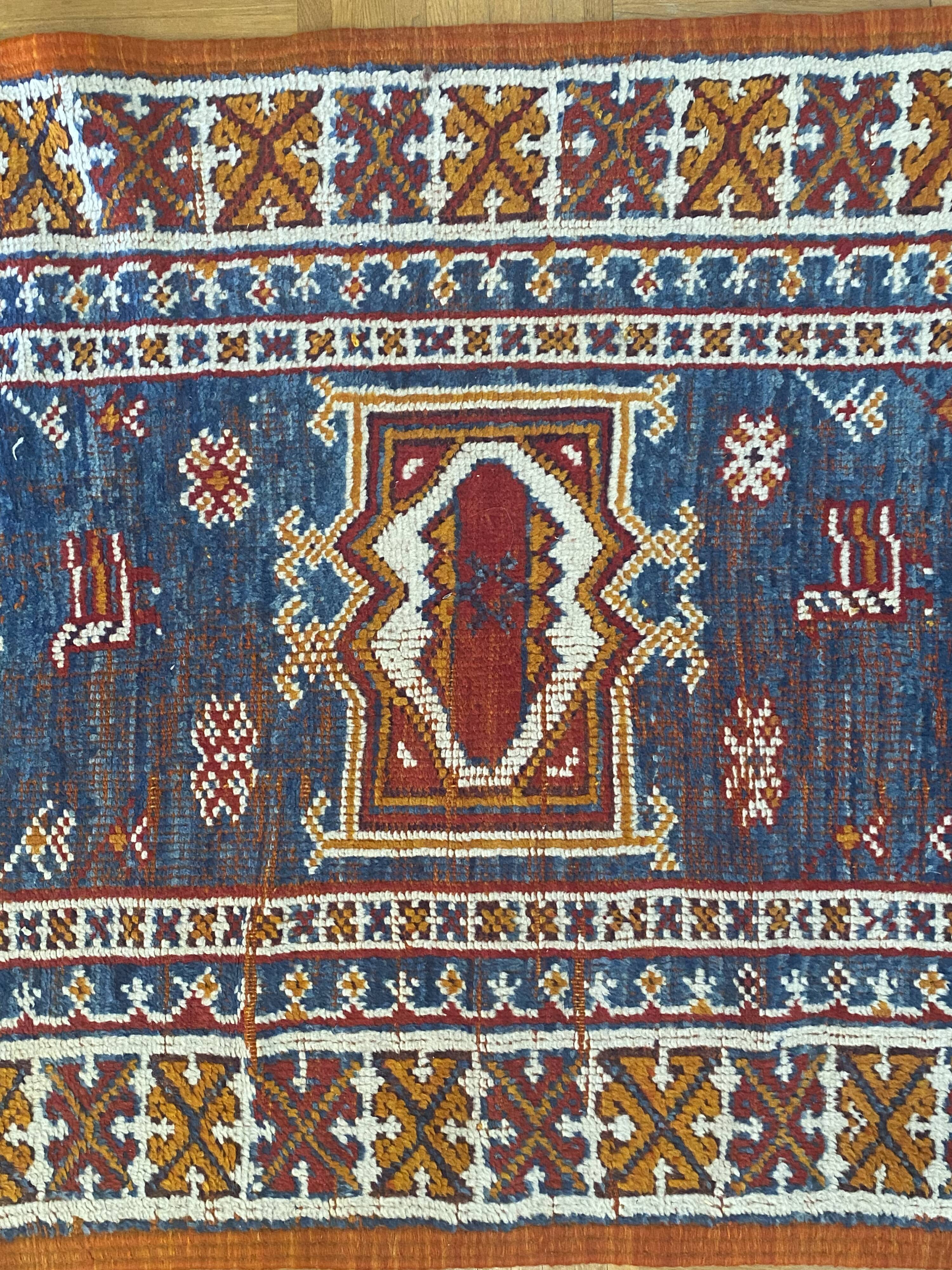 Vintage polychrome wool rug