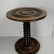 Brutalist Wood Turned Wine Press Side Table in the style of Charles Dudouyt