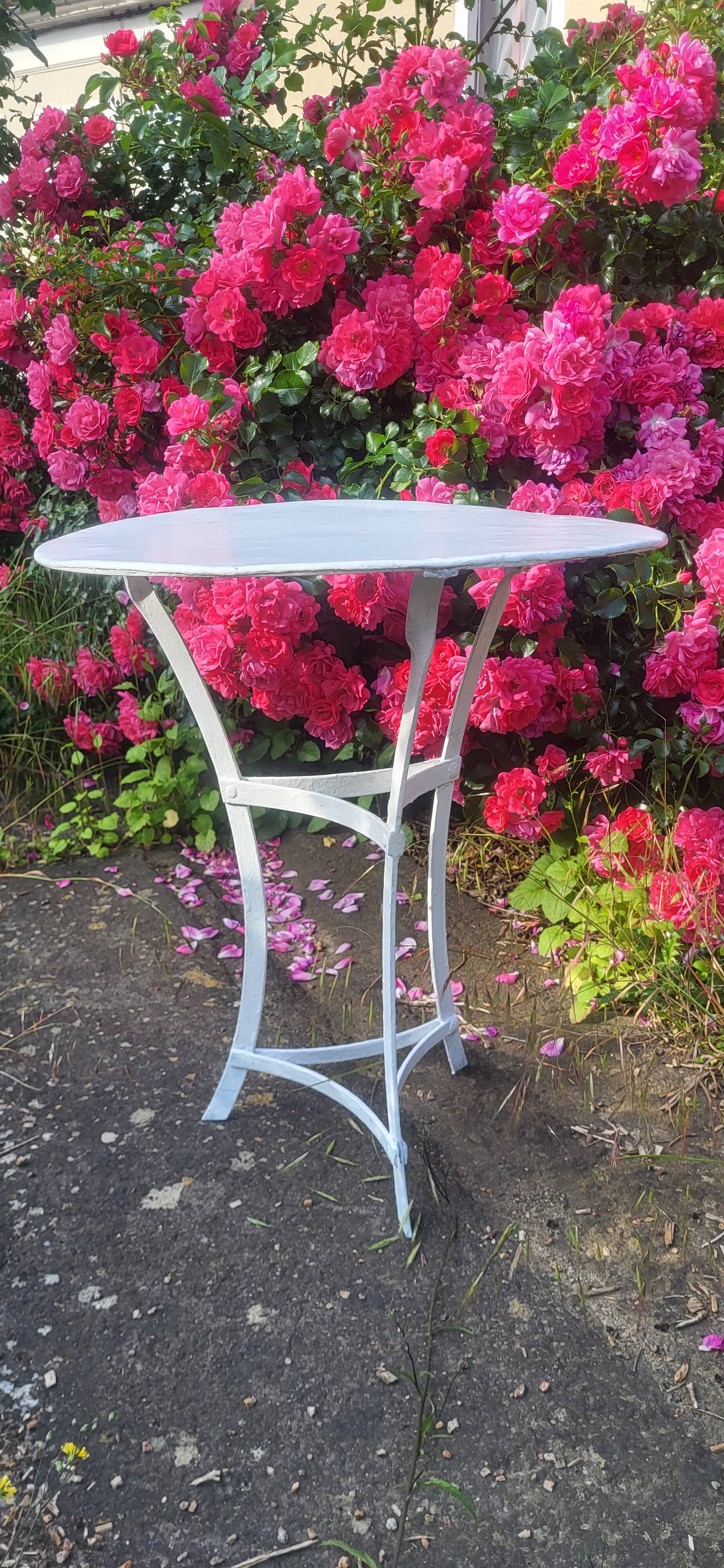 Iron garden coffee table / pedestal table