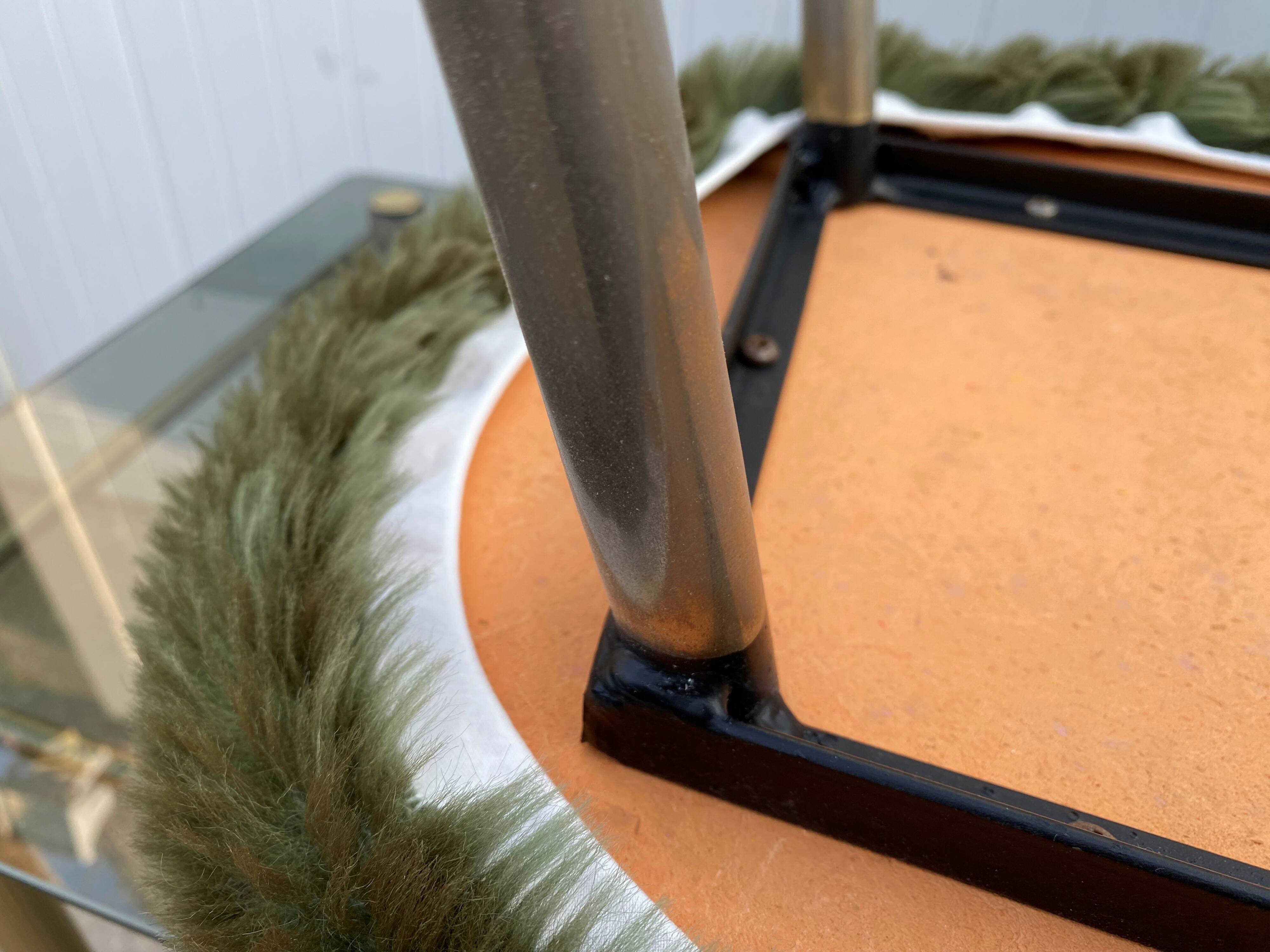 Vintage green furry chair from the 1960s