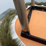 Vintage green furry chair from the 1960s