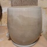Old stoneware grease pot, gray Height 24.5 cm