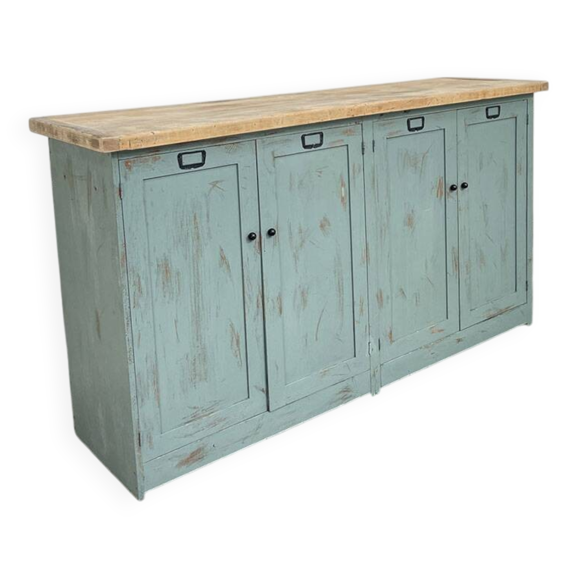 Enfilade en bois années 1950 patine bleutée