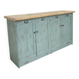 Enfilade en bois années 1950 patine bleutée