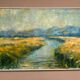 Original Swedish Oil on Canvas – “River Landscape with Mountains”  Vintage