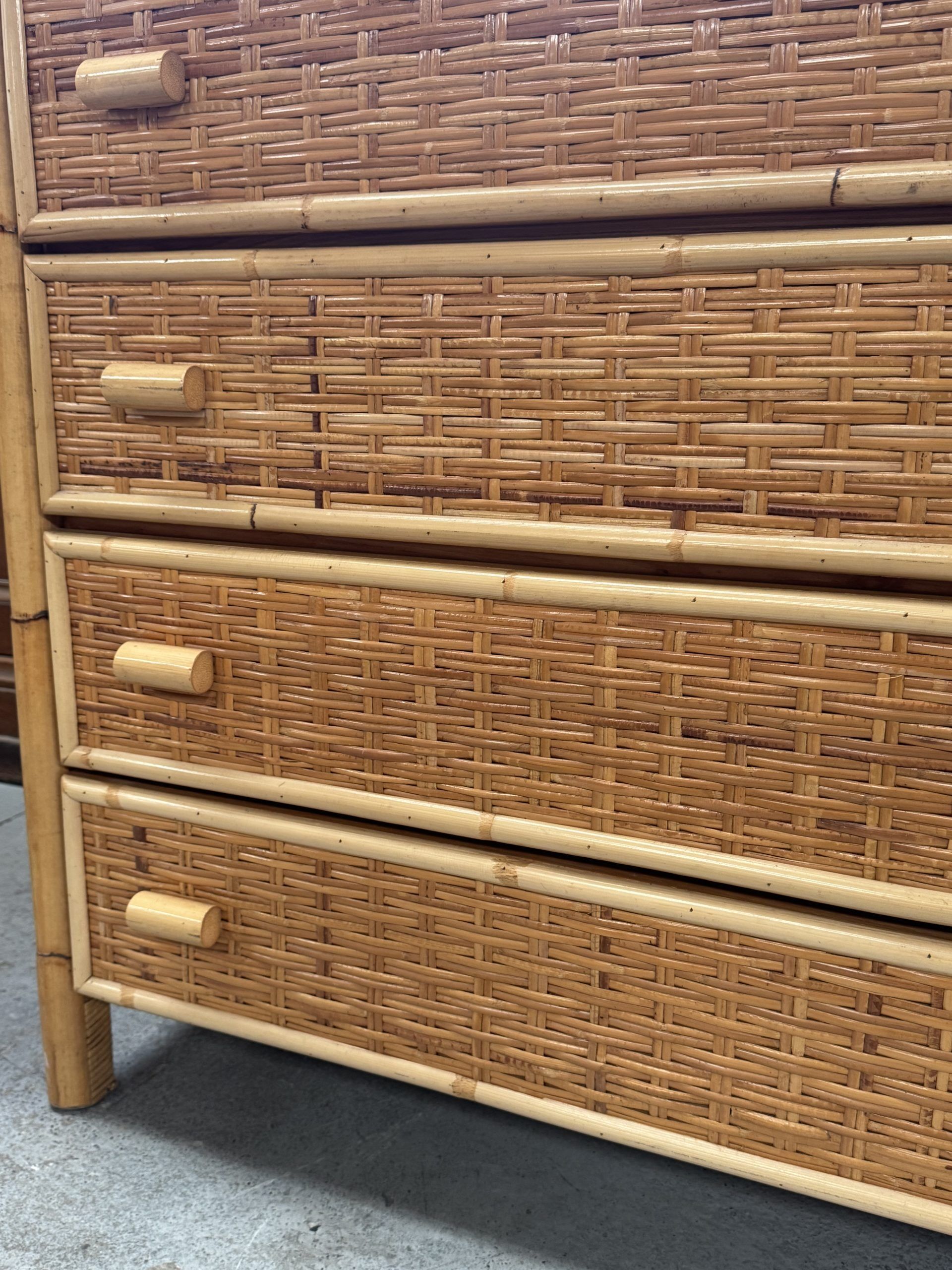 Rattan chest of drawers