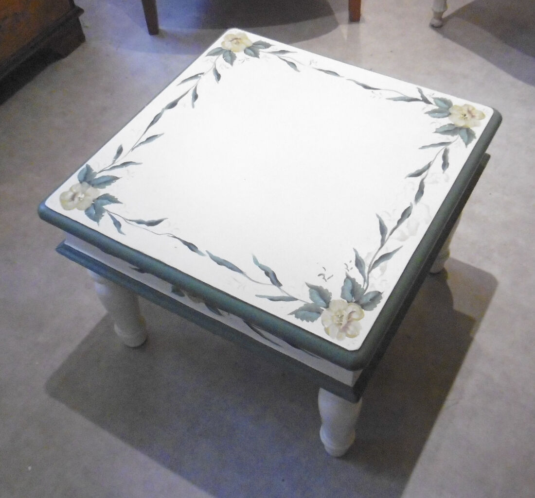 Provençal-style painted wooden coffee table