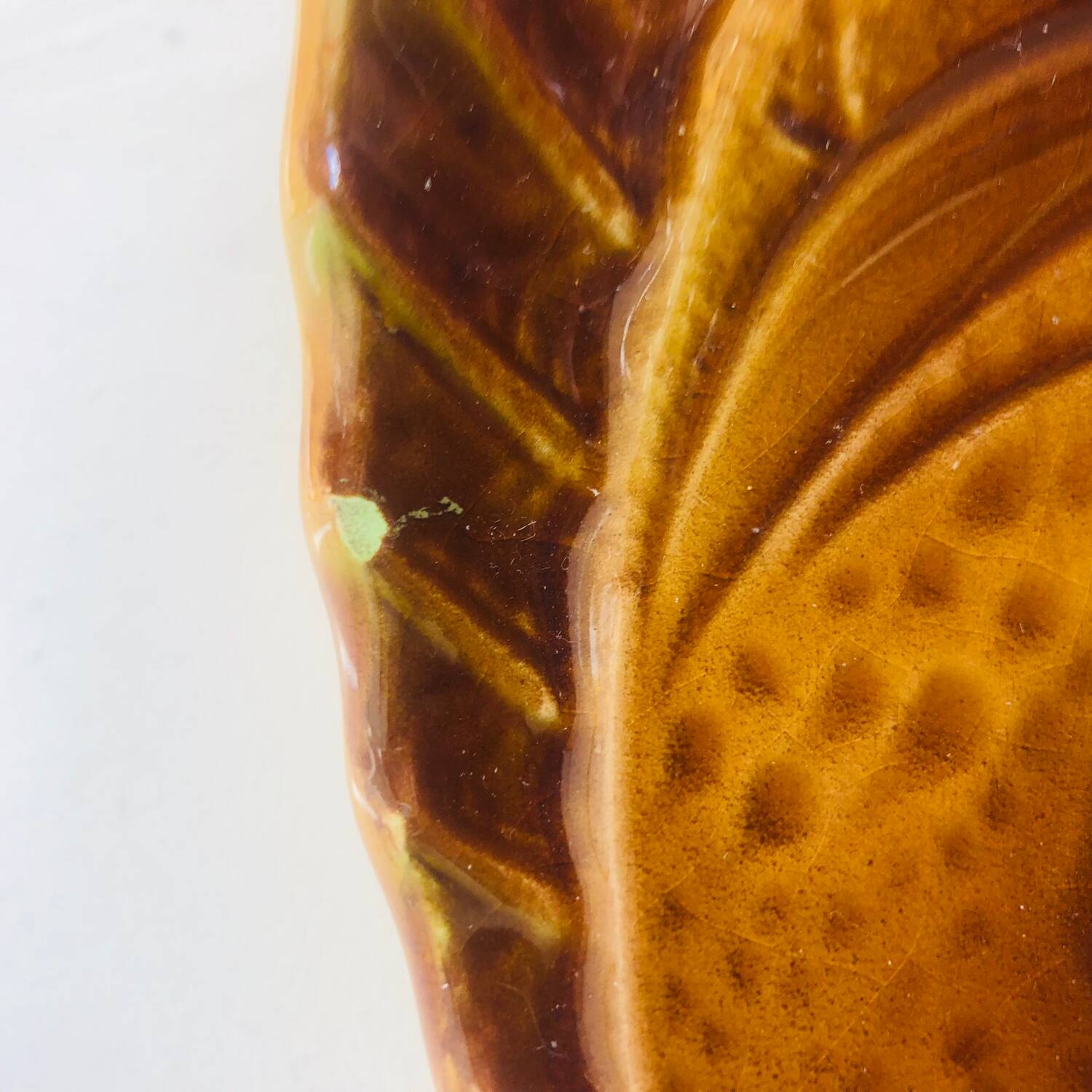 Lot de 2 plats en barbotine Sarreguemines décor poissons