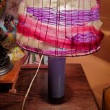 Digoin sandstone lamp from the 70s wool lampshade