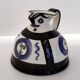White, Black and Blue Hand-Painted Ceramic Jug / Vase