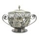 Art Nouveau sugar bowl, silver-plated brass, Poland, 1920s