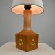 Lampe de table, teck et laiton, années 1960, Suède