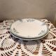 Set of 2 Sarreguemines 4003 plates with green arabesques and flowers