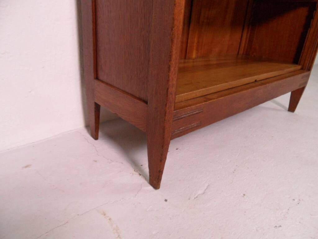 Antique oak open bookcase