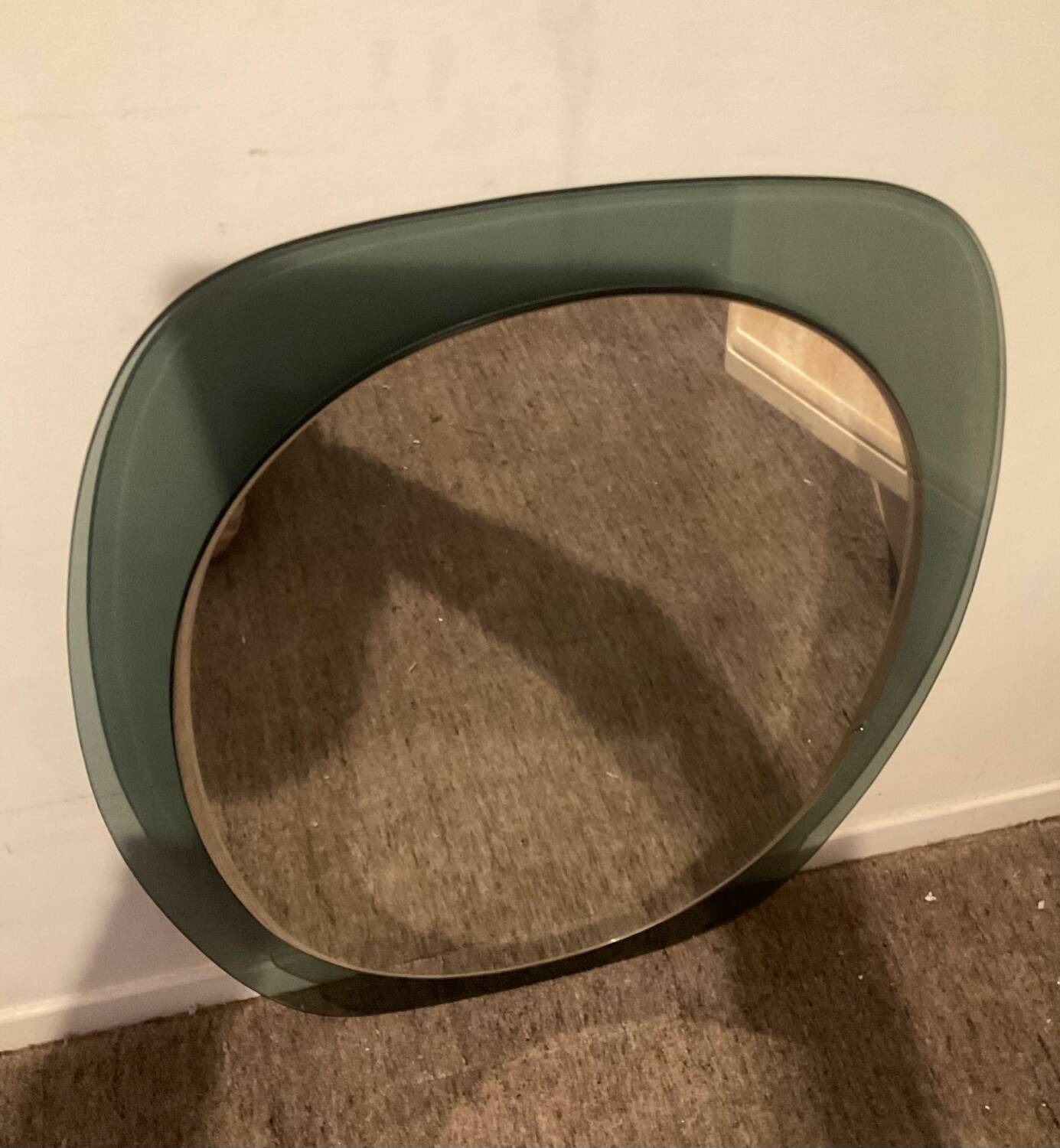 Vintage smoked glass mirror from the 70s