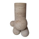 Pepe Guerrero MTC5 Console Table in Cream Travertine, Organic Modern