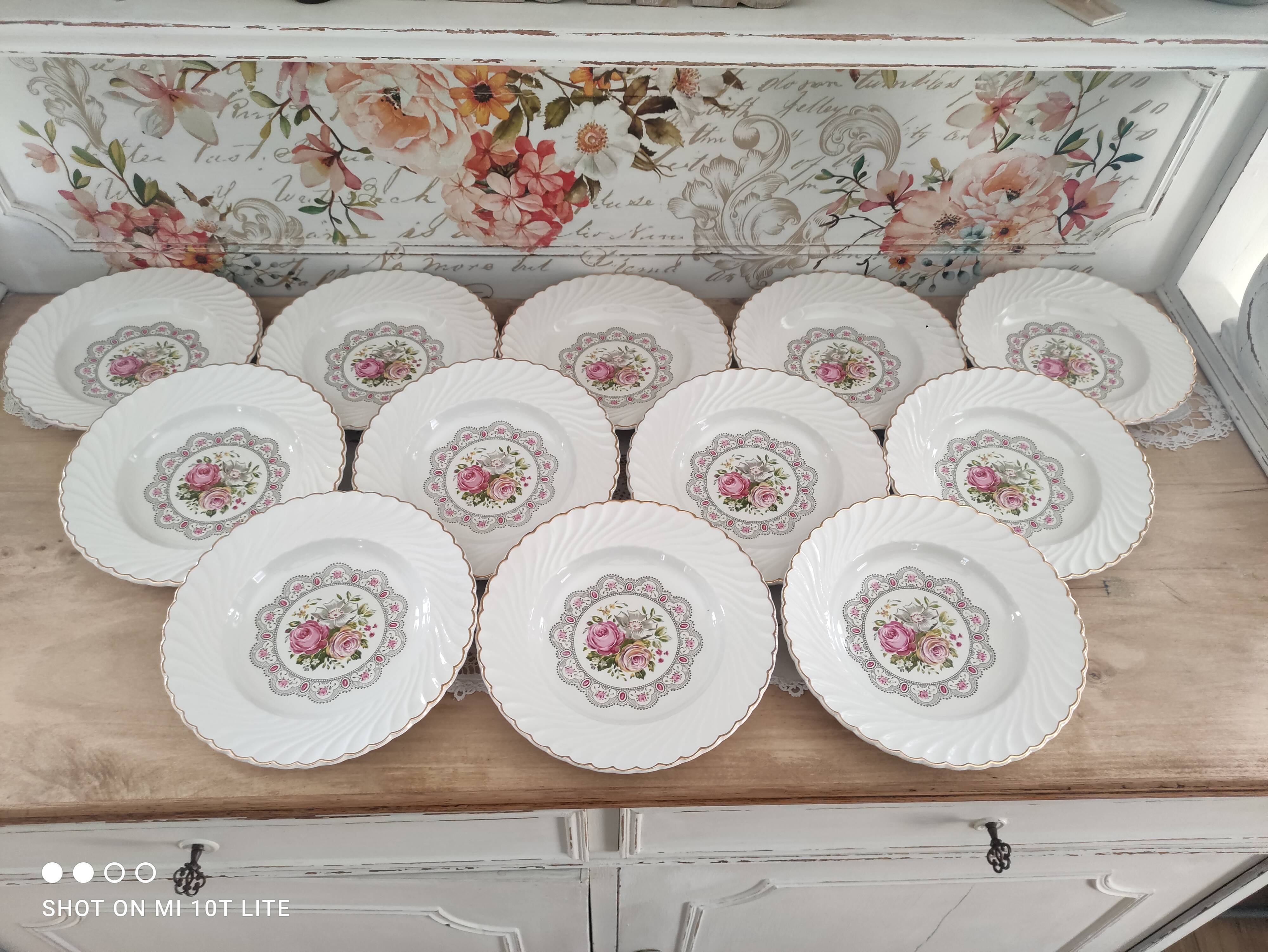 Set of 12 hollow plates K&G Lunéville model Tradition