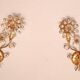 Set Hollywood Regency Wandlampe vergoldet Messing Swarovski-Kristalle Palwa