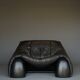 Amak Lounge Chair in brown leather by Annie Hieronimus for Cinna, 1980s