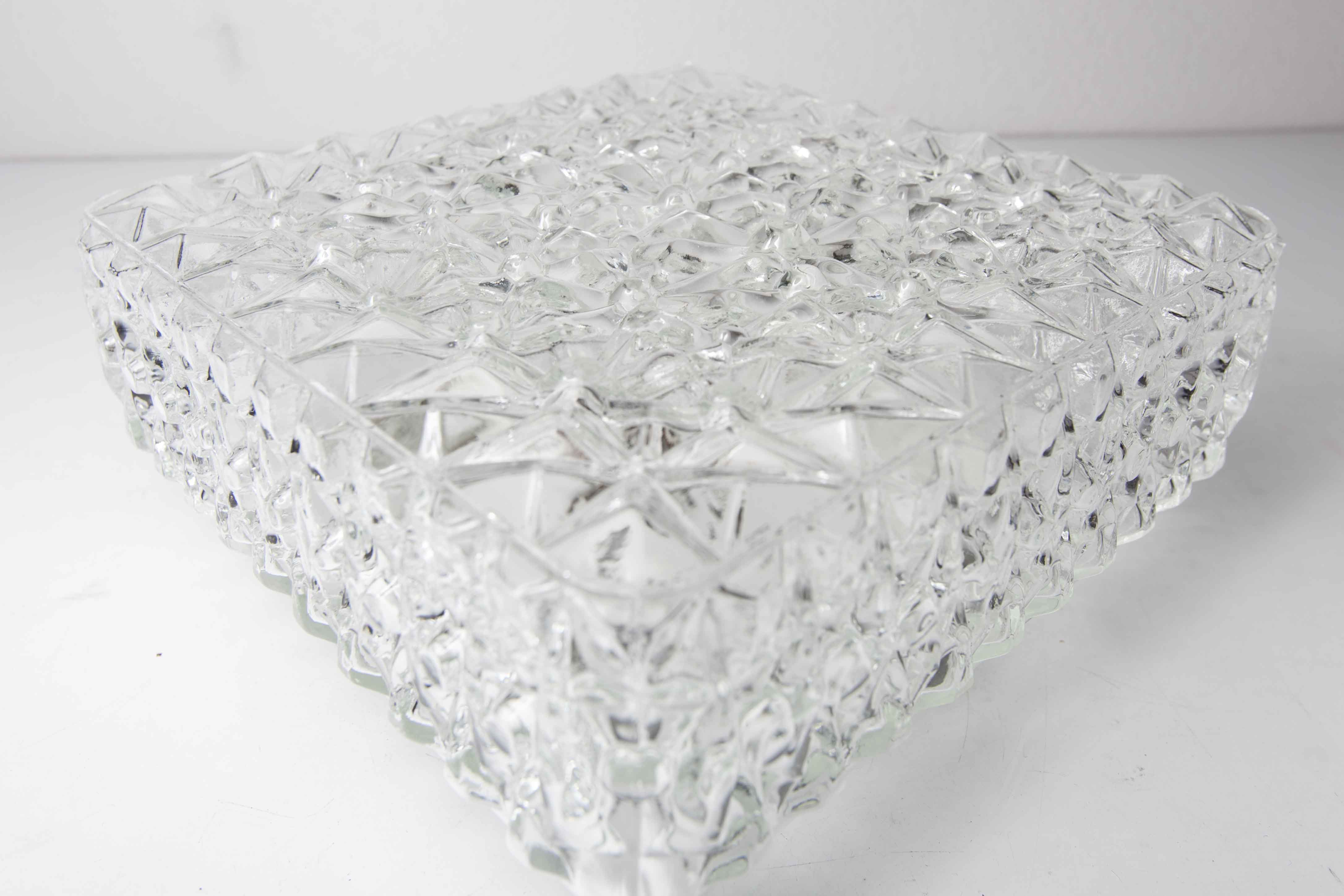 60's square glass floral-shaped ceiling