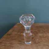 Etched glass whisky bottle decanter with faceted stopper