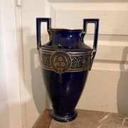 Lot 3 amphora vase boch keramis 1890 bfk fireplace garniture sèvres art deco