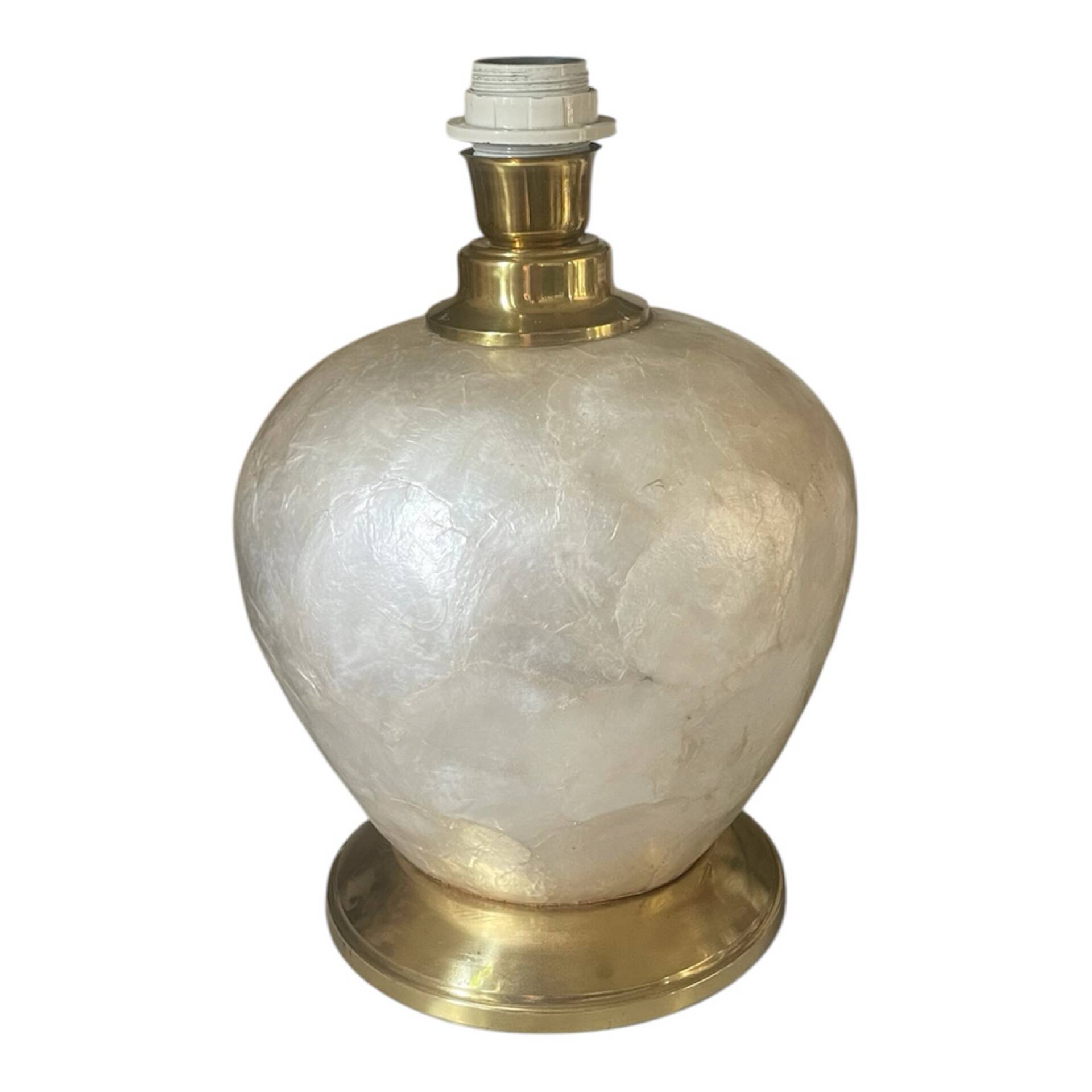 Capiz shell lamp and vintage brass