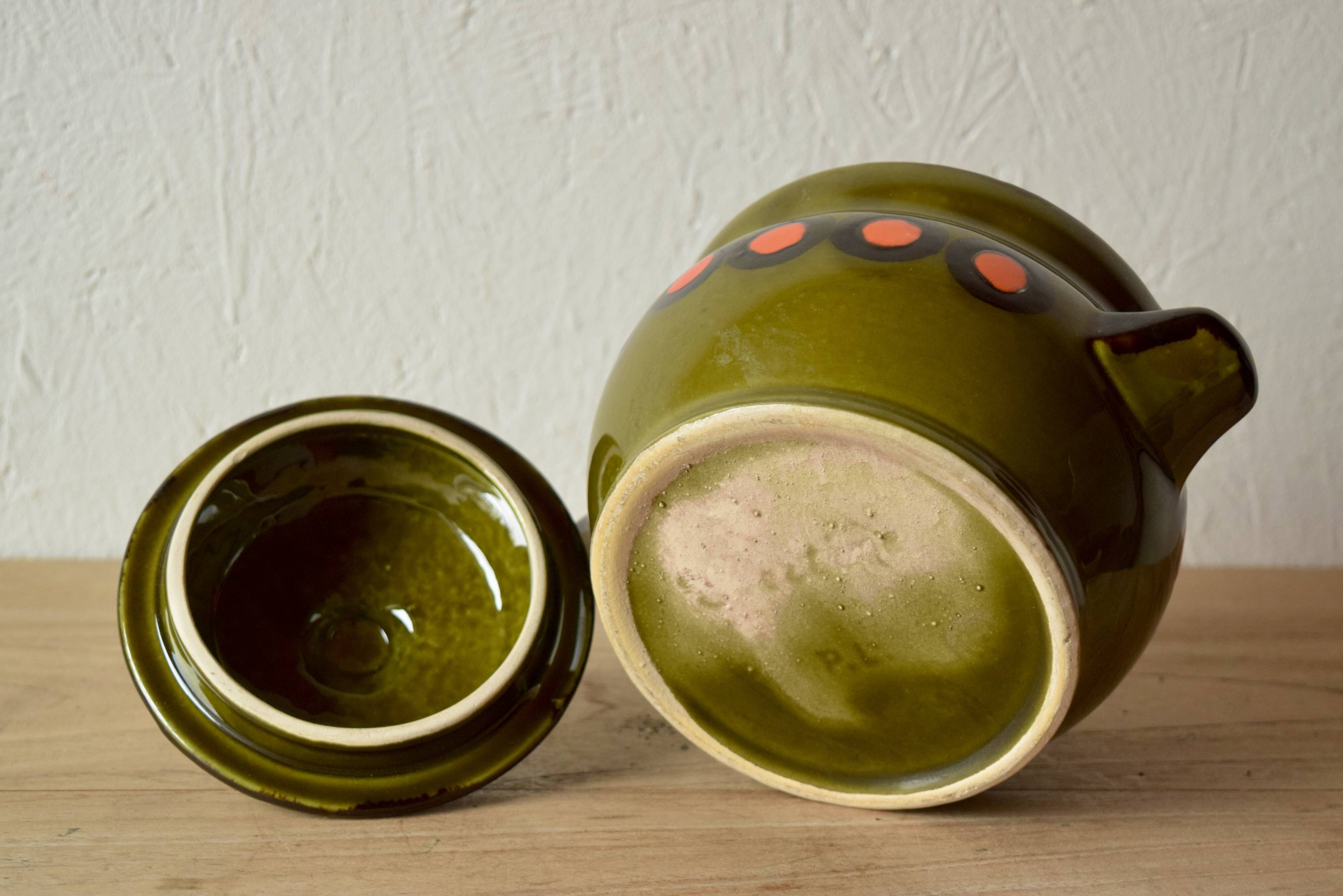 Small vintage Poët-Laval tureen in glazed ceramic - hand painted