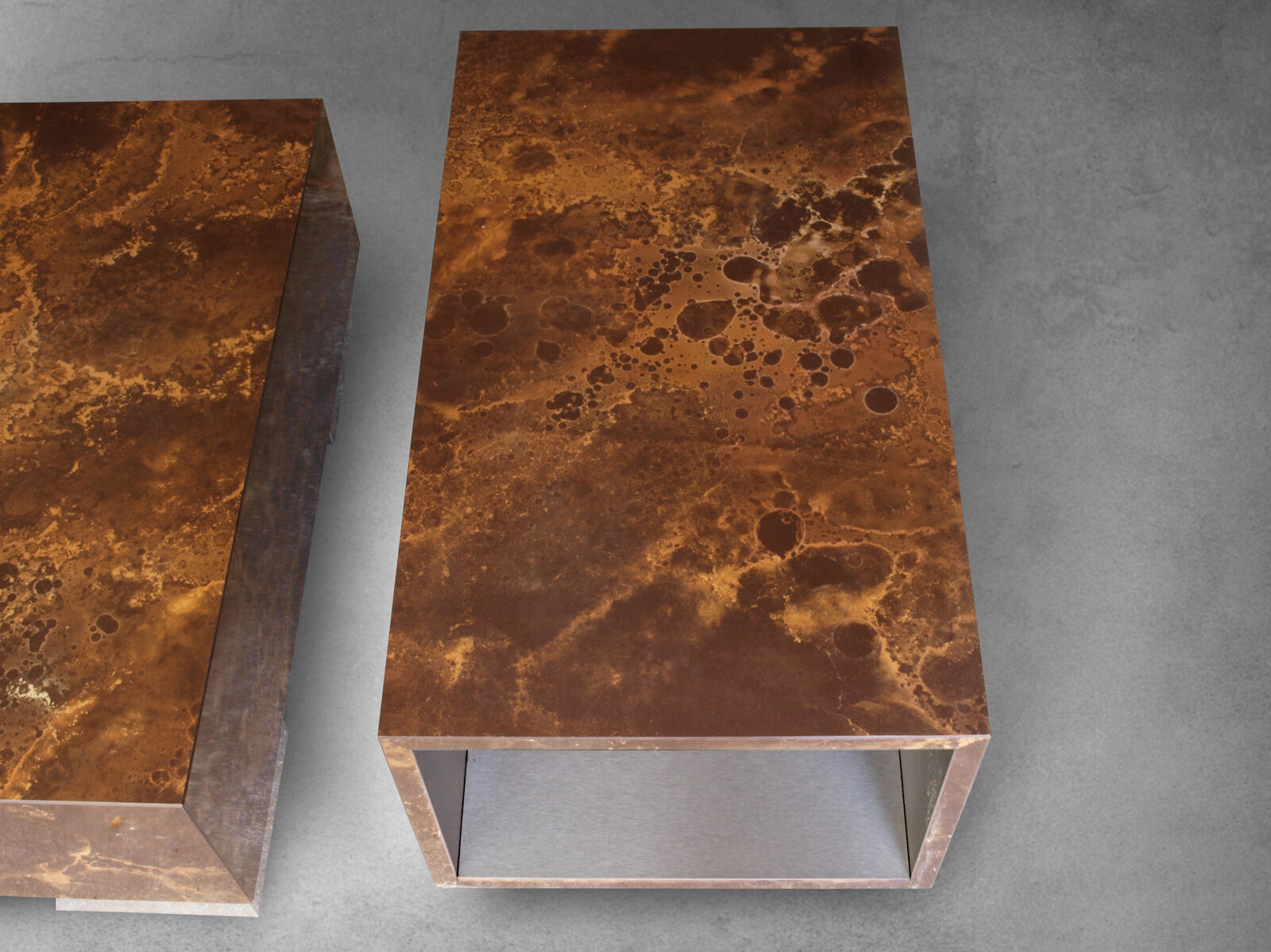 Set of low tables solar flare pattern by Guy Lefevre for Roset line