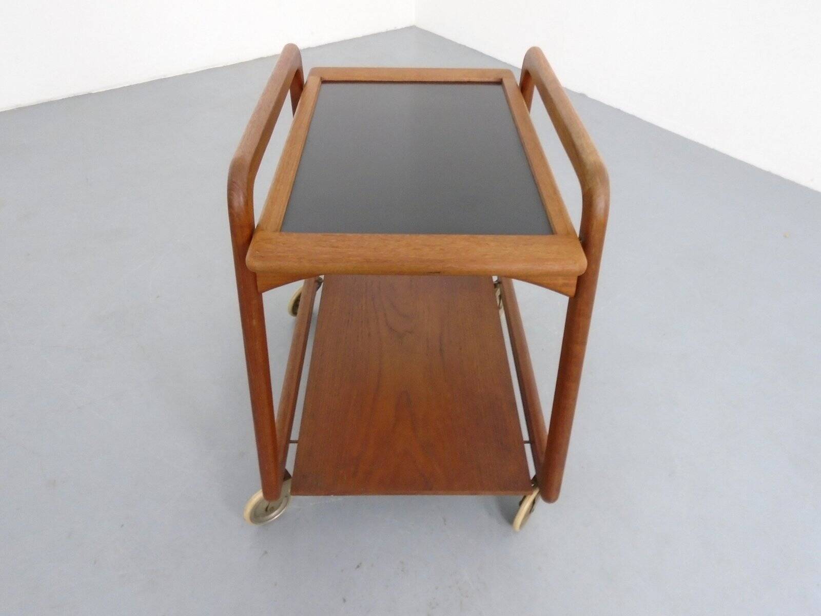 Danish Teak Bar Cart with Removable Tray from Silva, Denmark, 1960s