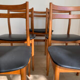 Series of 5 Scandinavian chairs