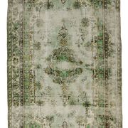 Tapis Oushak Vintage – Tons Vert Pastel & Style Classique, 176 x 340 cm