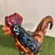 Ceramic sculpture of a rooster from Bavent, glazed terracotta, 1960.