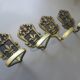 4 old wall hooks coat rack in bronze "fleur de lys" art deco years 20 30