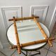 Barber mirror blond wood style bamboo 50s