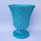 Vintage Portieux Vallerysthal Vase Opaline Blue