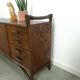 Hout met bamboe dressoir met lades vintage