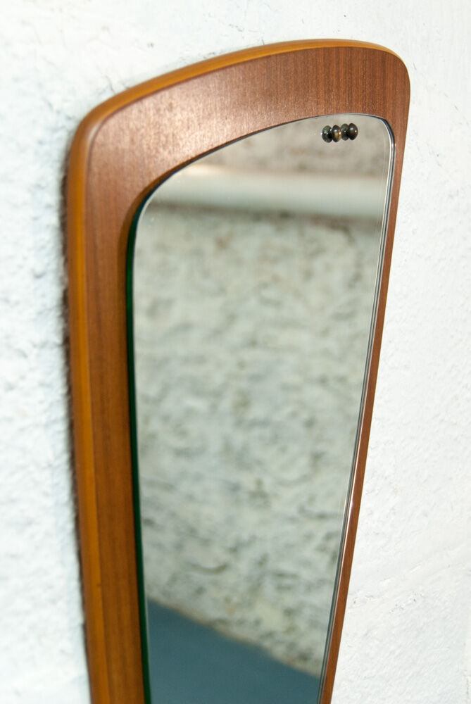 Asymmetric mirror teak 37x76cm