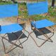 Paire de fauteuils chaises lafuma chantazur toile bleu