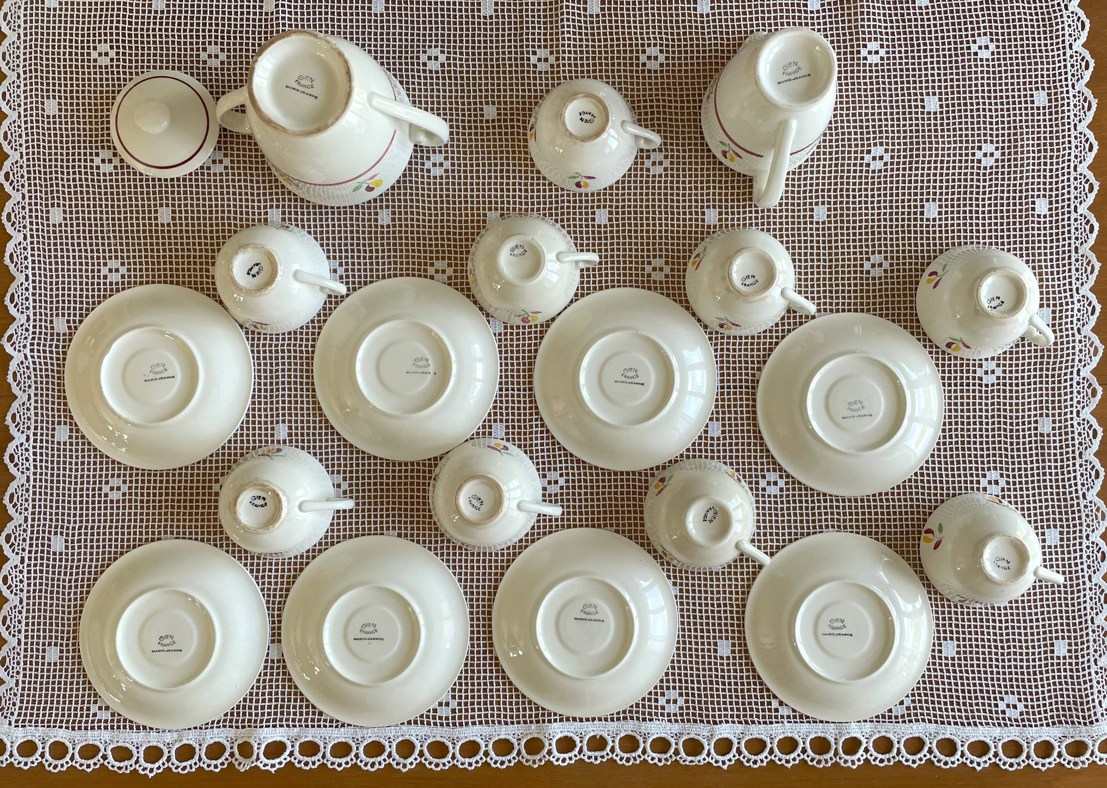 Antique earthenware coffee service from GIEN