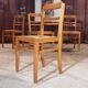 Set of 4 straw and wood chairs
