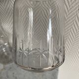 Set of two crystal carafes with star pattern