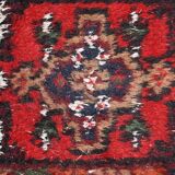 Vintage persian hamadan handmade carpet 1.3' x 2' (40cm x 61cm) 1970s, 1c760