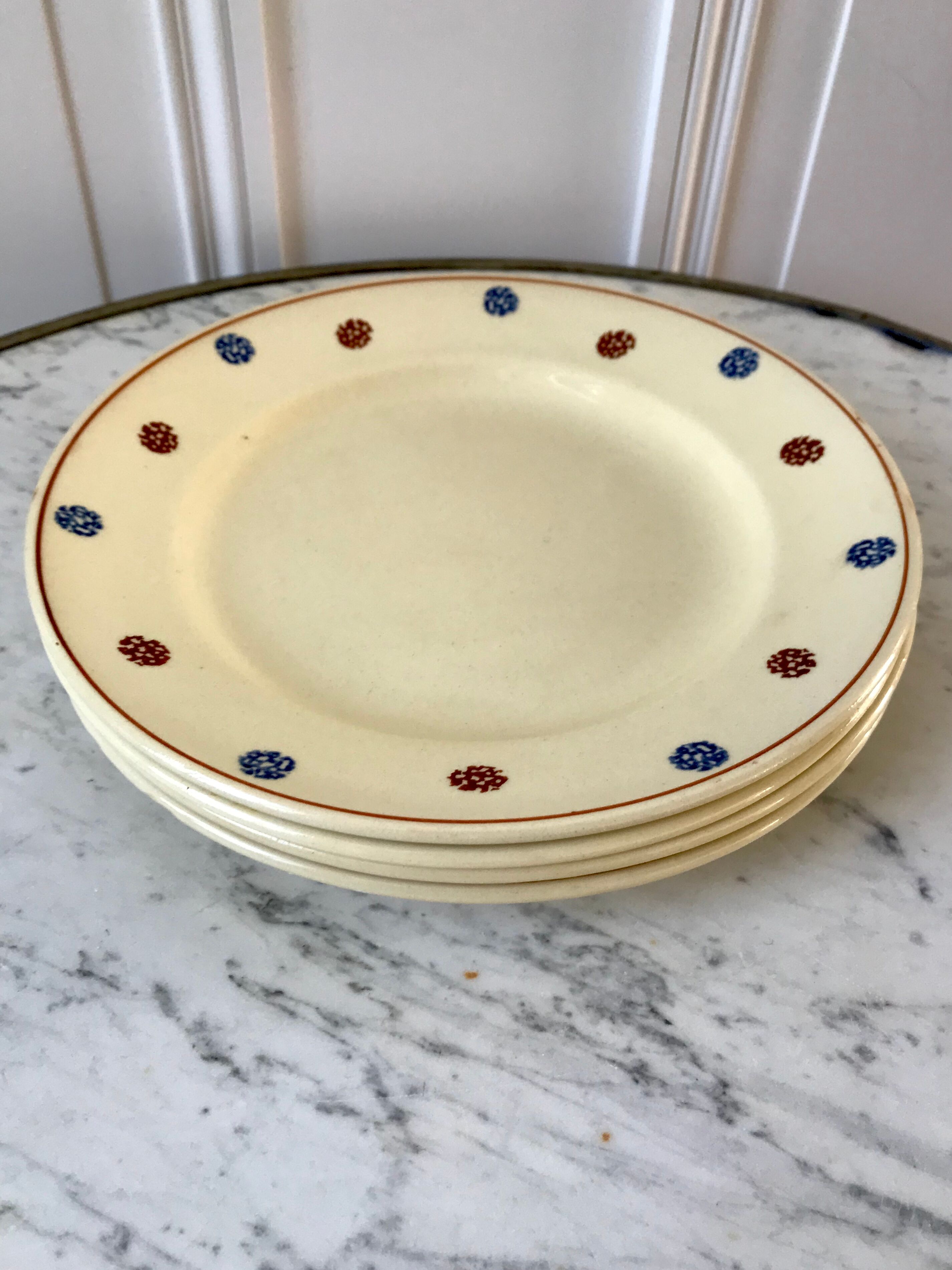 Lot of 4 flat plates Sarreguemines