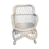 White rattan armchair