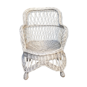 Fauteuil rotin blanc