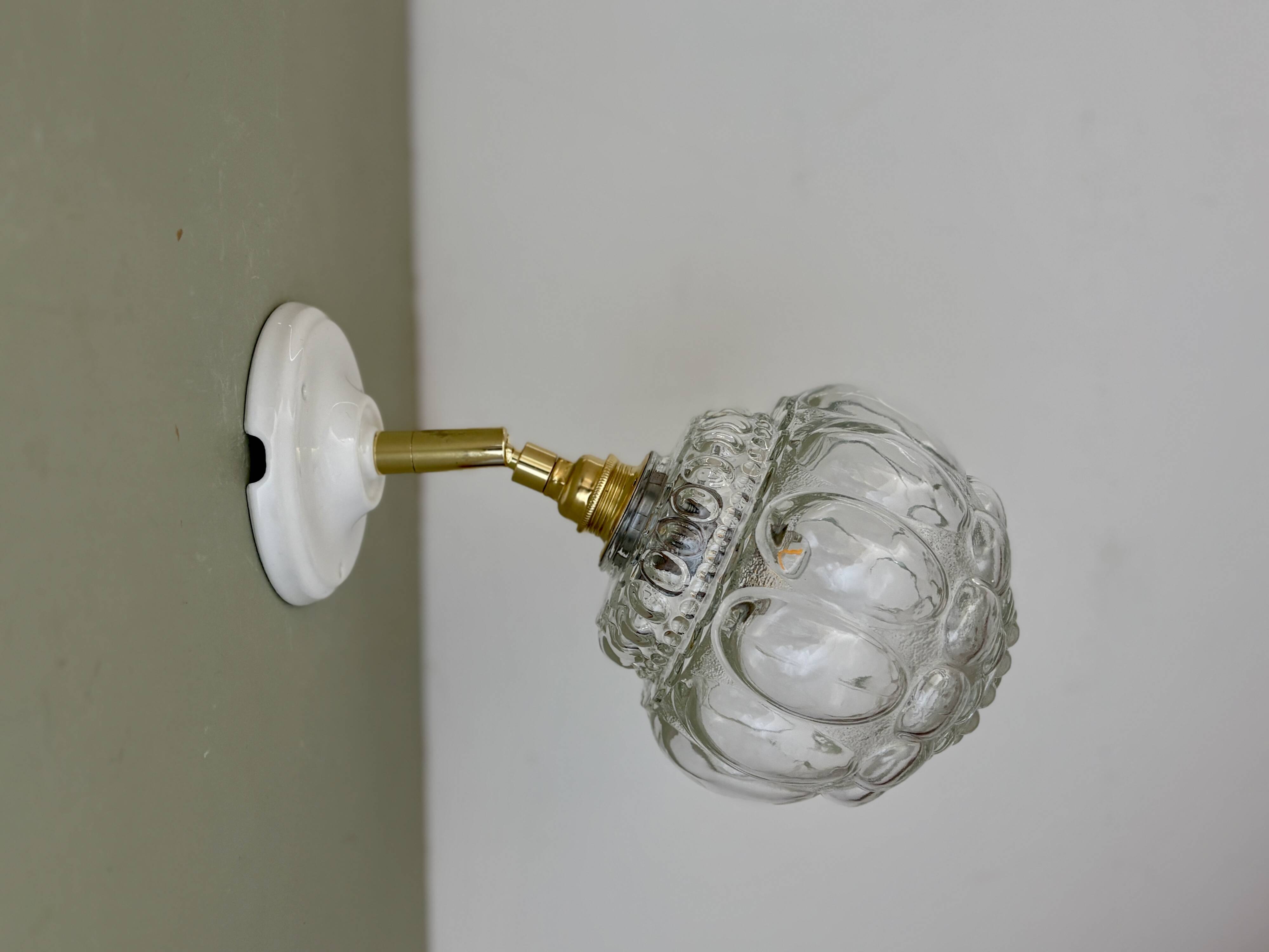 Vintage glass globe wall light
