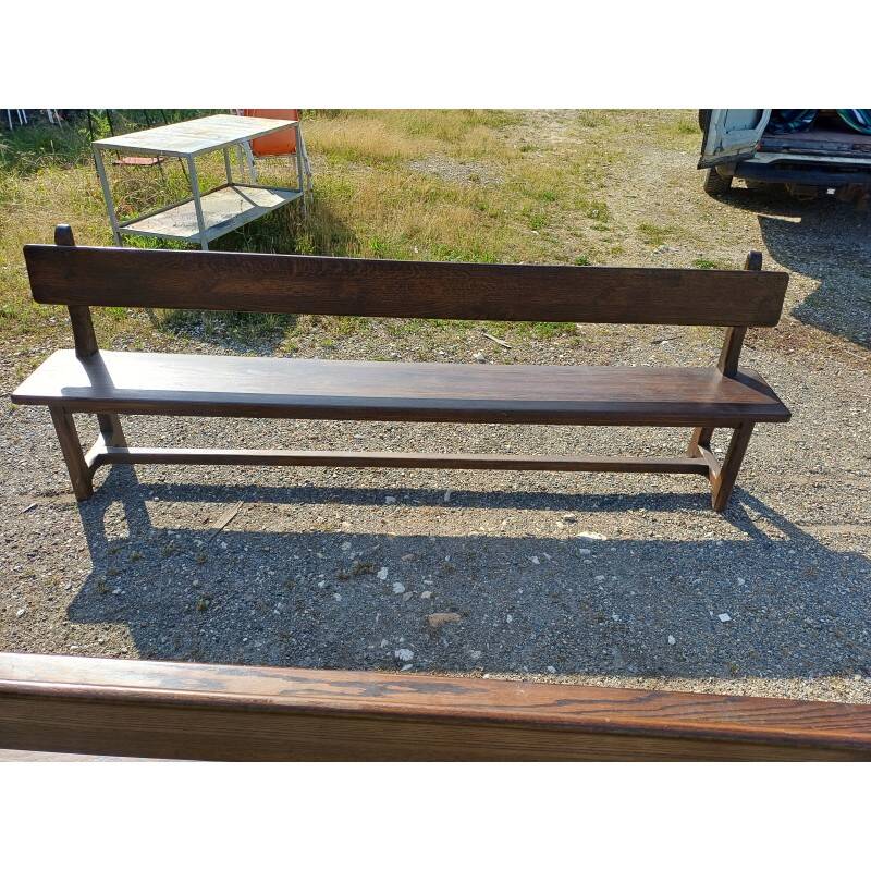 Pair of solid oak benches