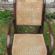Rocking chair with vintage wood and canework