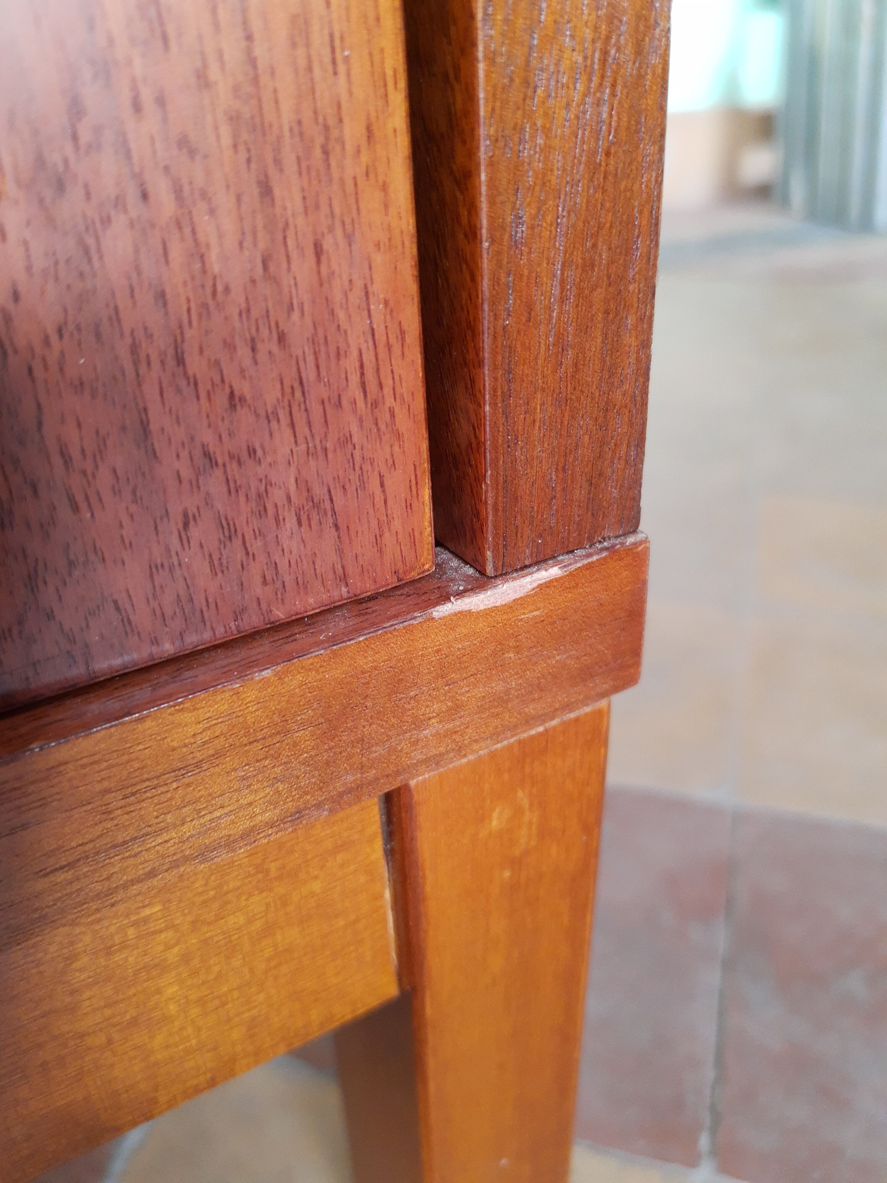 Bahut low teak vintage 80s